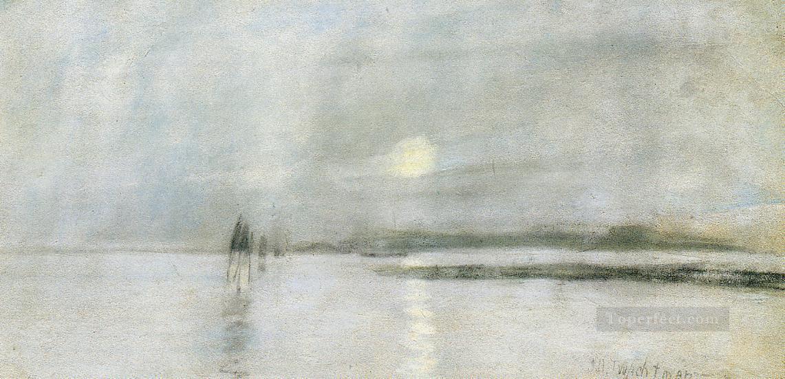 Moonlight Flanders Impressionist seascape John Henry Twachtman Oil Paintings